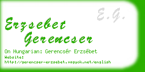 erzsebet gerencser business card